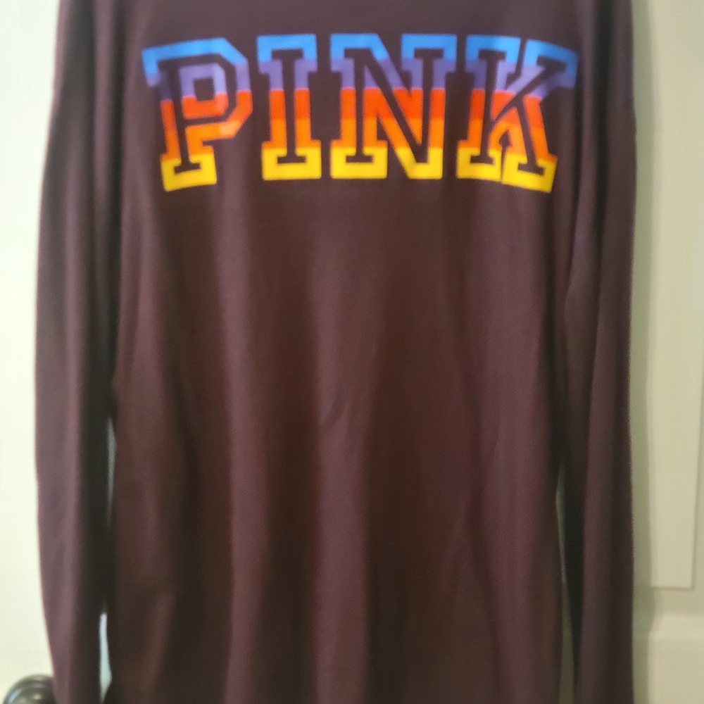 Maroon Long Sleeve with Colorful PINK Logo